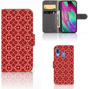 Samsung Galaxy A40 Telefoon Hoesje Batik Rood