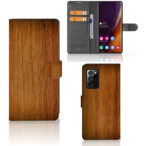 Samsung Galaxy Note20 Ultra Book Style Case Donker Hout