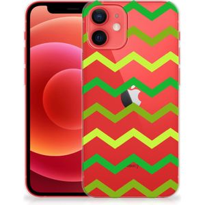 iPhone 12 Mini TPU bumper Zigzag Groen