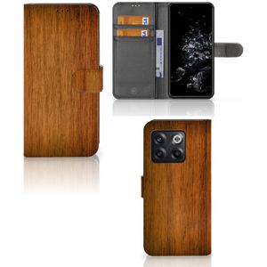 OnePlus 10T Book Style Case Donker Hout