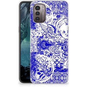 Silicone Back Case Nokia G21 | G11 Angel Skull Blauw