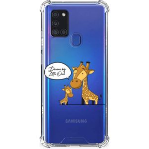 Samsung Galaxy A21s Stevig Bumper Hoesje Giraffe