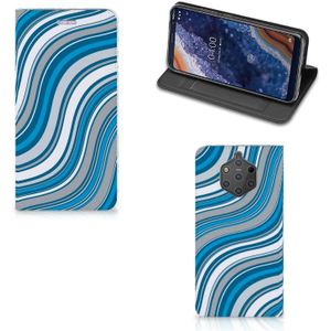 Nokia 9 PureView Hoesje met Magneet Waves Blue