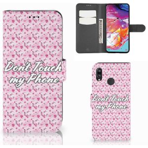 Samsung Galaxy A70 Portemonnee Hoesje Flowers Pink DTMP