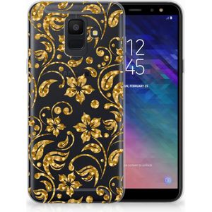 Samsung Galaxy A6 (2018) TPU Case Gouden Bloemen