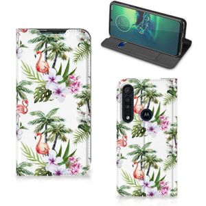 Motorola G8 Plus Hoesje maken Flamingo Palms