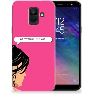 Samsung Galaxy A6 (2018) Silicone-hoesje Woman Don't Touch My Phone