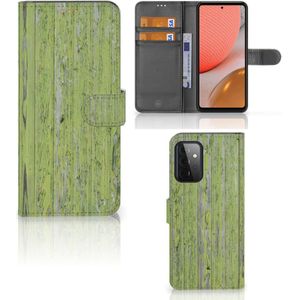 Samsung Galaxy A72 Book Style Case Green Wood