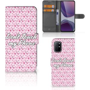 OnePlus 8T Portemonnee Hoesje Flowers Pink DTMP