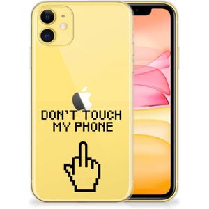 Apple iPhone 11 Silicone-hoesje Finger Don't Touch My Phone