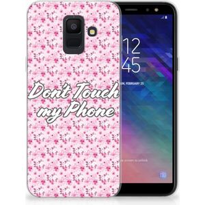 Samsung Galaxy A6 (2018) Silicone-hoesje Flowers Pink DTMP