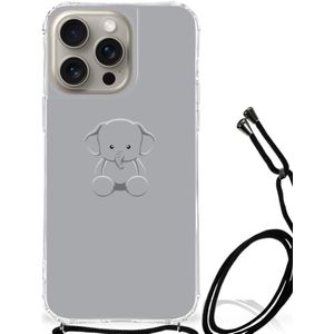 iPhone 15 Pro Max Stevig Bumper Hoesje Grijs Baby Olifant