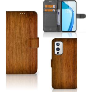 OnePlus 9 Book Style Case Donker Hout