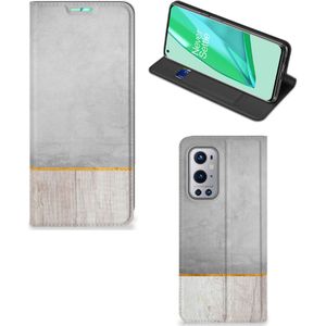 OnePlus 9 Pro Book Wallet Case Wood Concrete