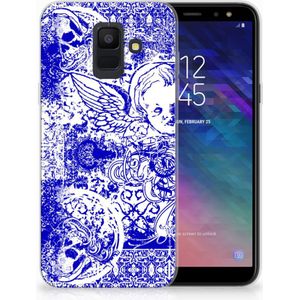 Silicone Back Case Samsung Galaxy A6 (2018) Angel Skull Blauw