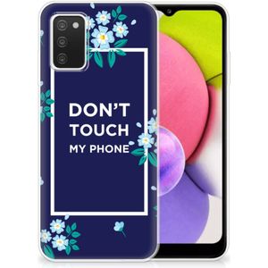 Samsung Galaxy A03S Silicone-hoesje Flowers Blue DTMP