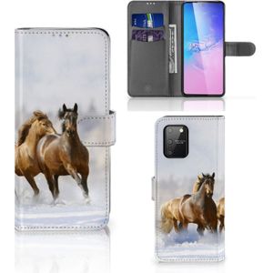 Samsung S10 Lite Telefoonhoesje met Pasjes Paarden