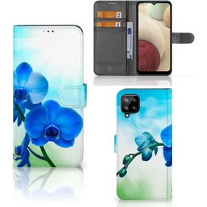 Samsung Galaxy A12 Hoesje Orchidee Blauw - Cadeau voor je Moeder