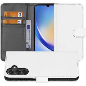 Book Case Telefoonhoesje voor de Samsung Galaxy A24 4G Wit met Pasjeshouder