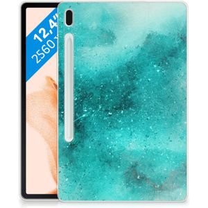 Tablethoes Samsung Galaxy Tab S7FE Painting Blue