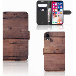 Apple iPhone Xr Book Style Case Old Wood