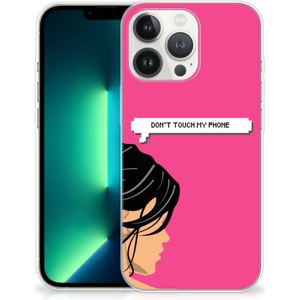 iPhone 13 Pro Max Silicone-hoesje Woman Don't Touch My Phone