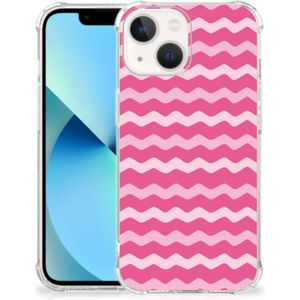 iPhone 13 mini Doorzichtige Silicone Hoesje Waves Pink