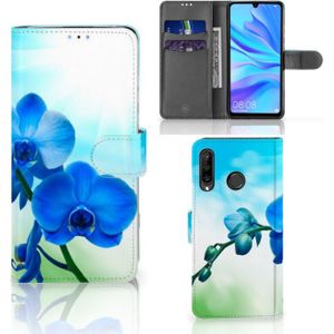 Huawei P30 Lite (2020) Hoesje Orchidee Blauw - Cadeau voor je Moeder