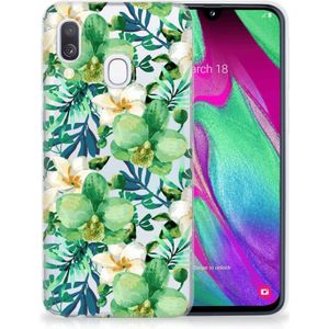 Samsung Galaxy A40 TPU Case Orchidee Groen