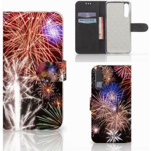 Huawei P20 Pro Wallet Case met Pasjes Vuurwerk