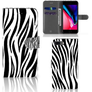 Apple iPhone 7 Plus | 8 Plus Telefoonhoesje met Pasjes Zebra