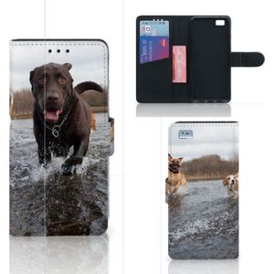 Huawei Ascend P8 Lite Telefoonhoesje met Pasjes Honden Labrador