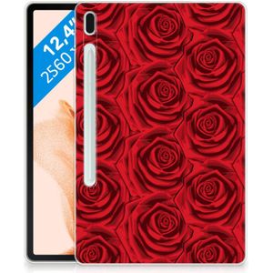 Samsung Galaxy Tab S7FE Siliconen Hoesje Red Roses