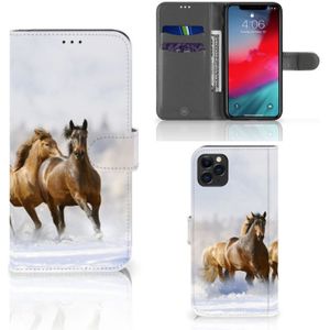 Apple iPhone 11 Pro Max Telefoonhoesje met Pasjes Paarden