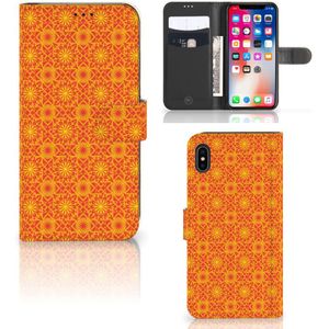 Apple iPhone Xs Max Telefoon Hoesje Batik Oranje