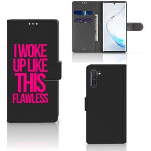 Samsung Galaxy Note 10 Hoesje met naam Woke Up - Origineel Cadeau Zelf Maken