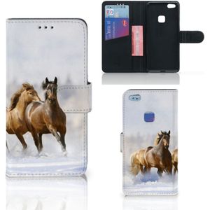 Huawei P10 Lite Telefoonhoesje met Pasjes Paarden