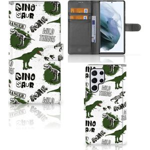 Telefoonhoesje met Pasjes voor Samsung Galaxy S22 Ultra Dinosaurus