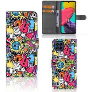 Samsung Galaxy M53 Wallet Case met Pasjes Punk Rock