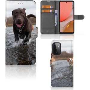 Samsung Galaxy A72 Telefoonhoesje met Pasjes Honden Labrador