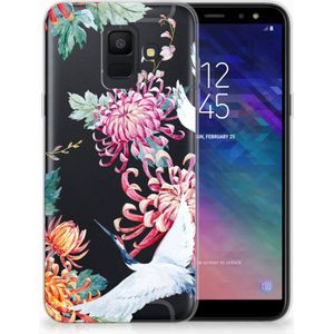 Samsung Galaxy A6 (2018) TPU Hoesje Bird Flowers