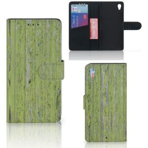 Sony Xperia Z3 Book Style Case Green Wood