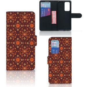 Huawei P40 Pro Telefoon Hoesje Batik Brown