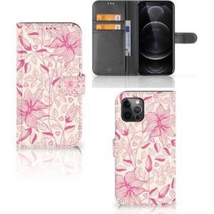 Apple iPhone 12 Pro Max Hoesje Pink Flowers