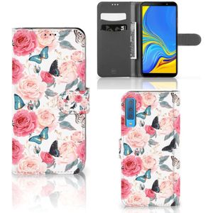 Samsung Galaxy A7 (2018) Hoesje Butterfly Roses