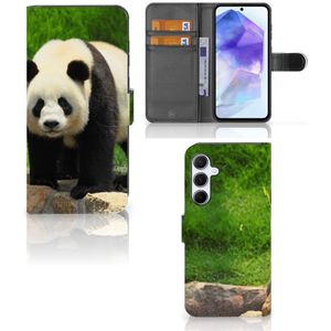 Samsung Galaxy A55 Telefoonhoesje met Pasjes Panda