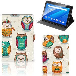 Lenovo Tab E10 Flip Case Vrolijke Uilen