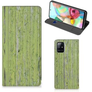 Samsung Galaxy A71 Book Wallet Case Green Wood