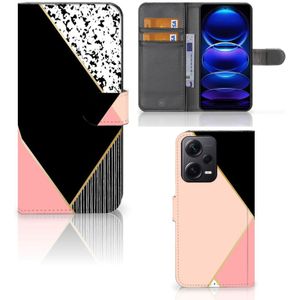 Xiaomi Poco X5 Pro | Note 12 Pro 5G Book Case Zwart Roze Vormen