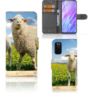 Samsung Galaxy S20 Telefoonhoesje met Pasjes Schaap en Lammetje